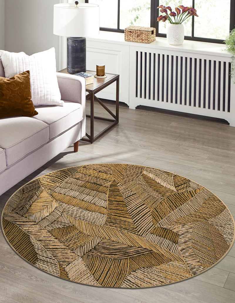 Seaside Blooms Collection Area Rug -  Nantucket Round Brown and Beige  lifestyle 35