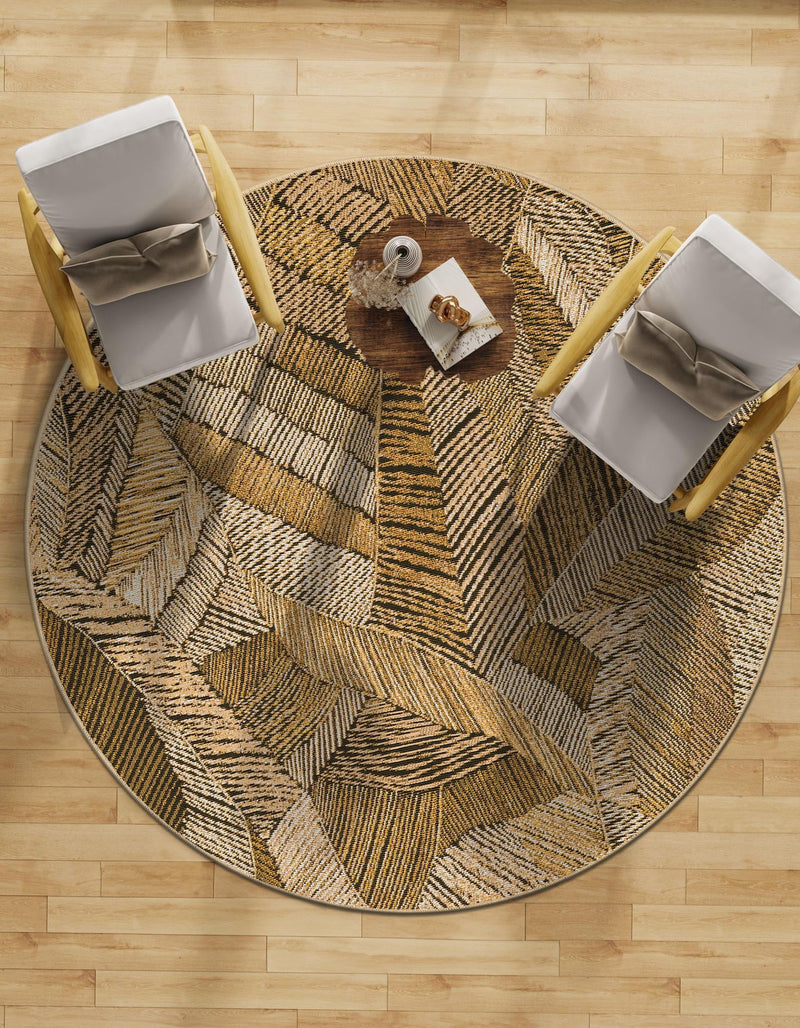 Seaside Blooms Collection Area Rug -  Nantucket Round Brown and Beige  lifestyle 39