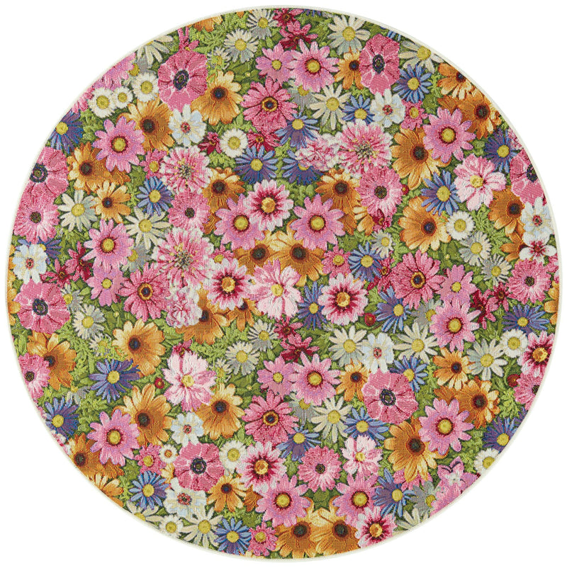 Seaside Blooms Collection Area Rug -  Marseilles Round Multi  lifestyle 59