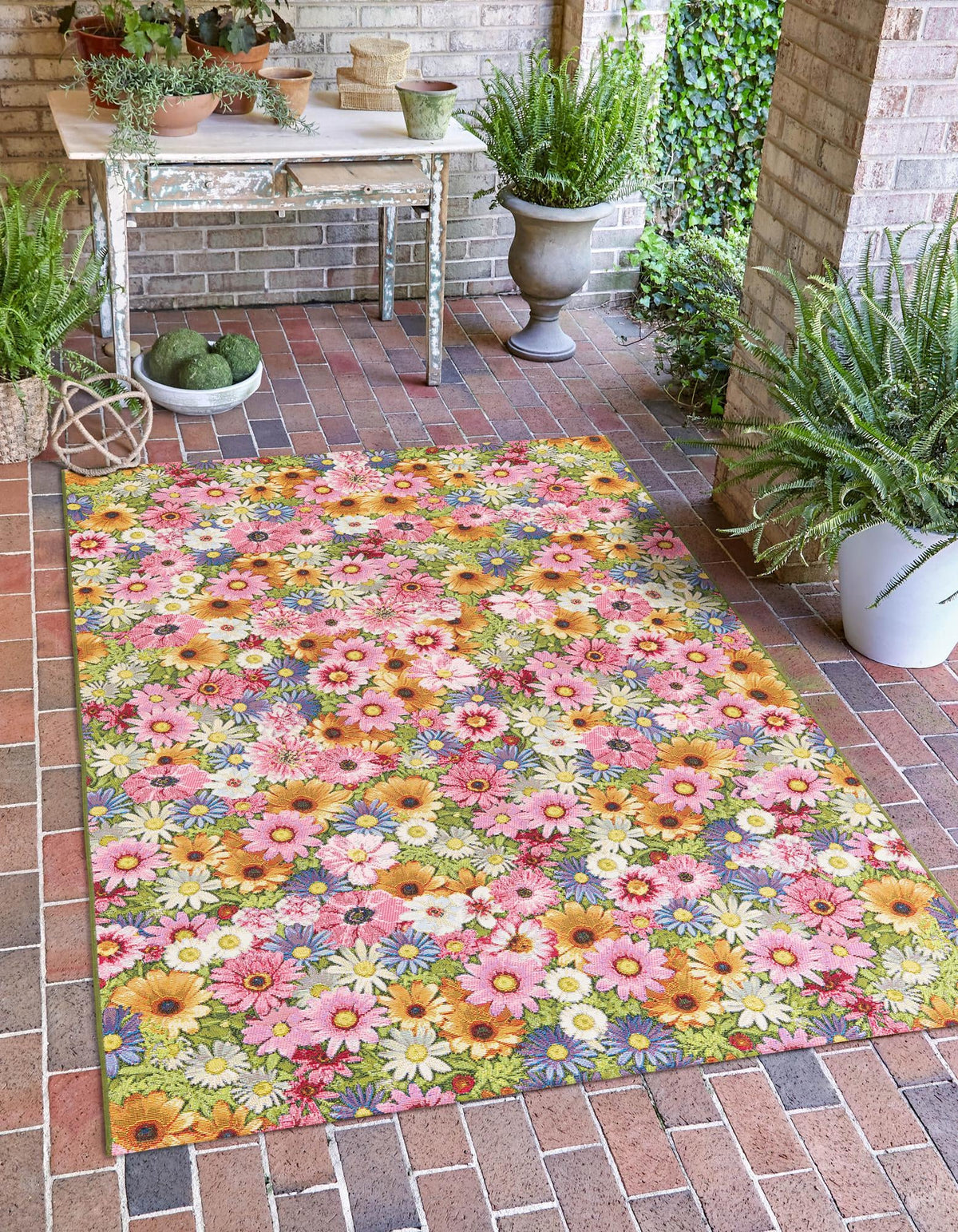 Seaside Blooms Collection Area Rug -  Marseilles Rectangle Multi  lifestyle 2