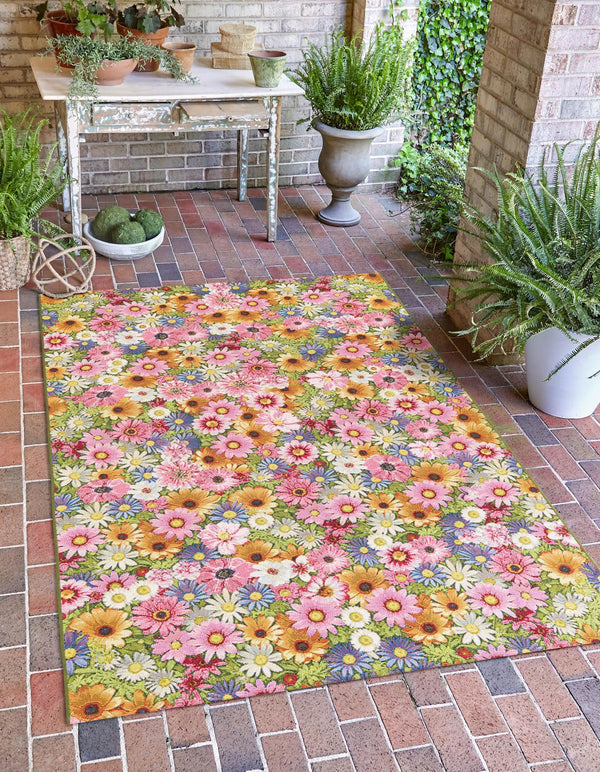 Seaside Blooms Collection Area Rug -  Marseilles Rectangle Multi  lifestyle 2