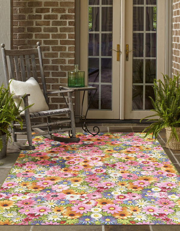 Seaside Blooms Collection Area Rug -  Marseilles Rectangle Multi  lifestyle 4