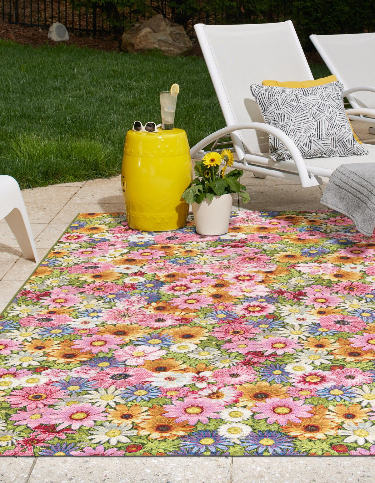 Seaside Blooms Collection Area Rug -  Marseilles Rectangle Multi  lifestyle 5