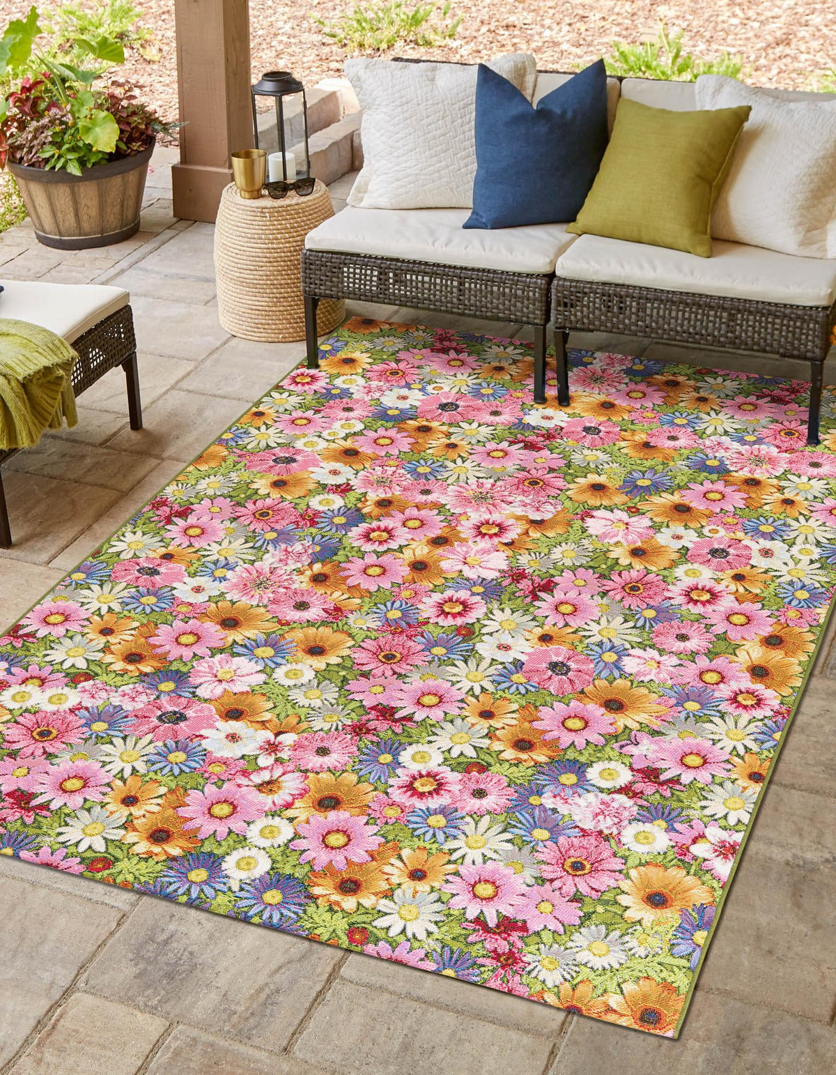 Seaside Blooms Collection Area Rug -  Marseilles Rectangle Multi  lifestyle 6