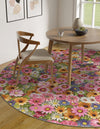 Seaside Blooms Collection Area Rug -  Marseilles Round Multi  lifestyle 16