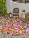 Seaside Blooms Collection Area Rug -  Marseilles Round Multi  lifestyle 27
