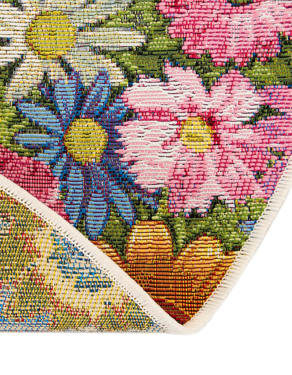 Seaside Blooms Collection Area Rug -  Marseilles Round Multi  lifestyle 9