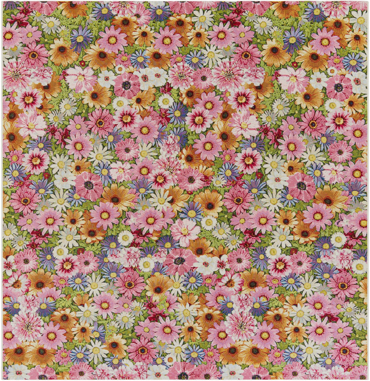 Seaside Blooms Collection Area Rug -  Marseilles Square Multi  lifestyle 60