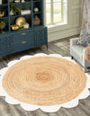 Serenity Braided Jute Collection Area Rug - Seaside Round Natural and Ivory  lifestyle 2