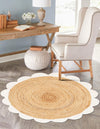 Serenity Braided Jute Collection Area Rug - Seaside Round Natural and Ivory  lifestyle 5