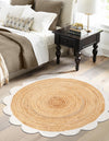 Serenity Braided Jute Collection Area Rug - Seaside Round Natural and Ivory  lifestyle 14