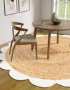 Serenity Braided Jute Collection Area Rug - Seaside Round Natural and Ivory  lifestyle 20