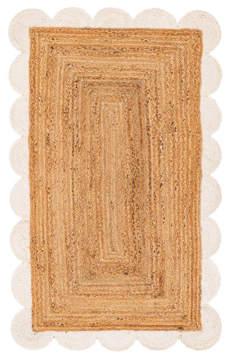 Serenity Braided Jute Collection Area Rug - Seaside Rectangle Ivory and Natural  lifestyle 2