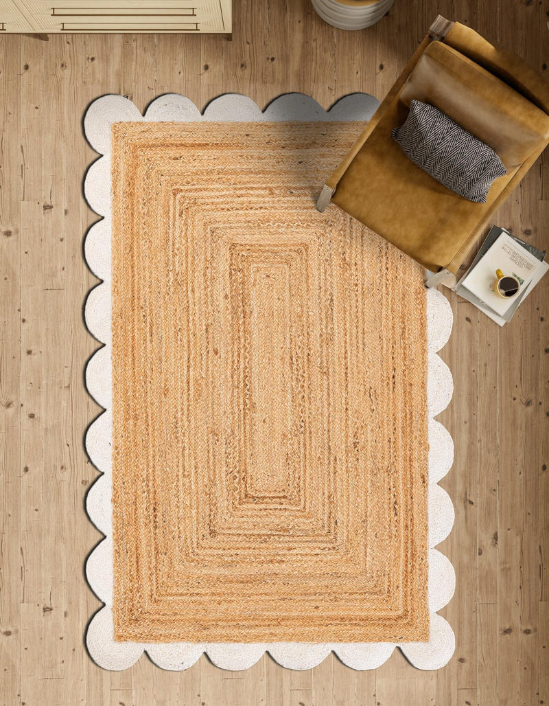 Serenity Braided Jute Collection Area Rug - Seaside Rectangle Natural and Ivory  lifestyle 42