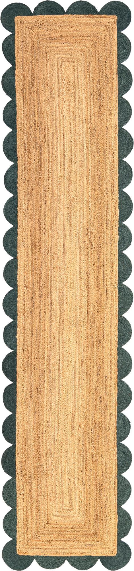 Serenity Braided Jute Collection Area Rug - Seaside Runner Green and Natural  lifestyle 84