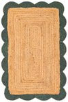 Serenity Braided Jute Collection Area Rug - Seaside Rectangle Natural and Green Main