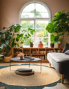 Serenity Braided Jute Collection Area Rug - Seaside Round Natural and Green  lifestyle 15