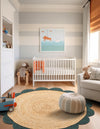 Serenity Braided Jute Collection Area Rug - Seaside Round Natural and Green  lifestyle 21