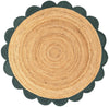 Serenity Braided Jute Collection Area Rug - Seaside Round Green and Natural  lifestyle 83
