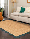 Serenity Braided Jute Collection Area Rug - Seaside Rectangle Natural and Green  lifestyle 8