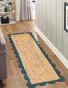 Serenity Braided Jute Collection Area Rug - Seaside Runner Natural and Green  lifestyle 35