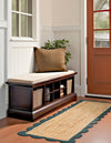 Serenity Braided Jute Collection Area Rug - Seaside Runner Natural and Green  lifestyle 44