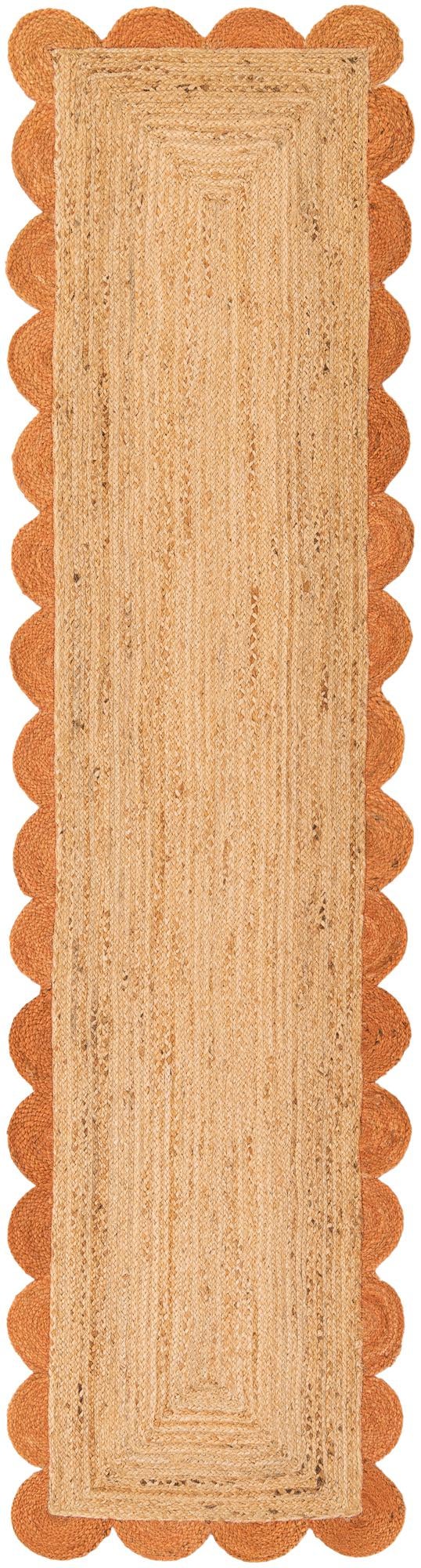 Serenity Braided Jute Collection Area Rug - Seaside Runner Natural and Terracotta  lifestyle 87