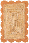 Serenity Braided Jute Collection Area Rug - Seaside Rectangle Natural and Terracotta  lifestyle 4