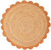 Serenity Braided Jute Collection Area Rug - Seaside Round Natural and Terracotta  lifestyle 48