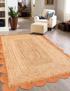 Serenity Braided Jute Collection Area Rug - Seaside Rectangle Natural and Terracotta  lifestyle 2