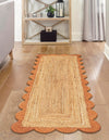 Serenity Braided Jute Collection Area Rug - Seaside Runner Natural and Terracotta  lifestyle 46