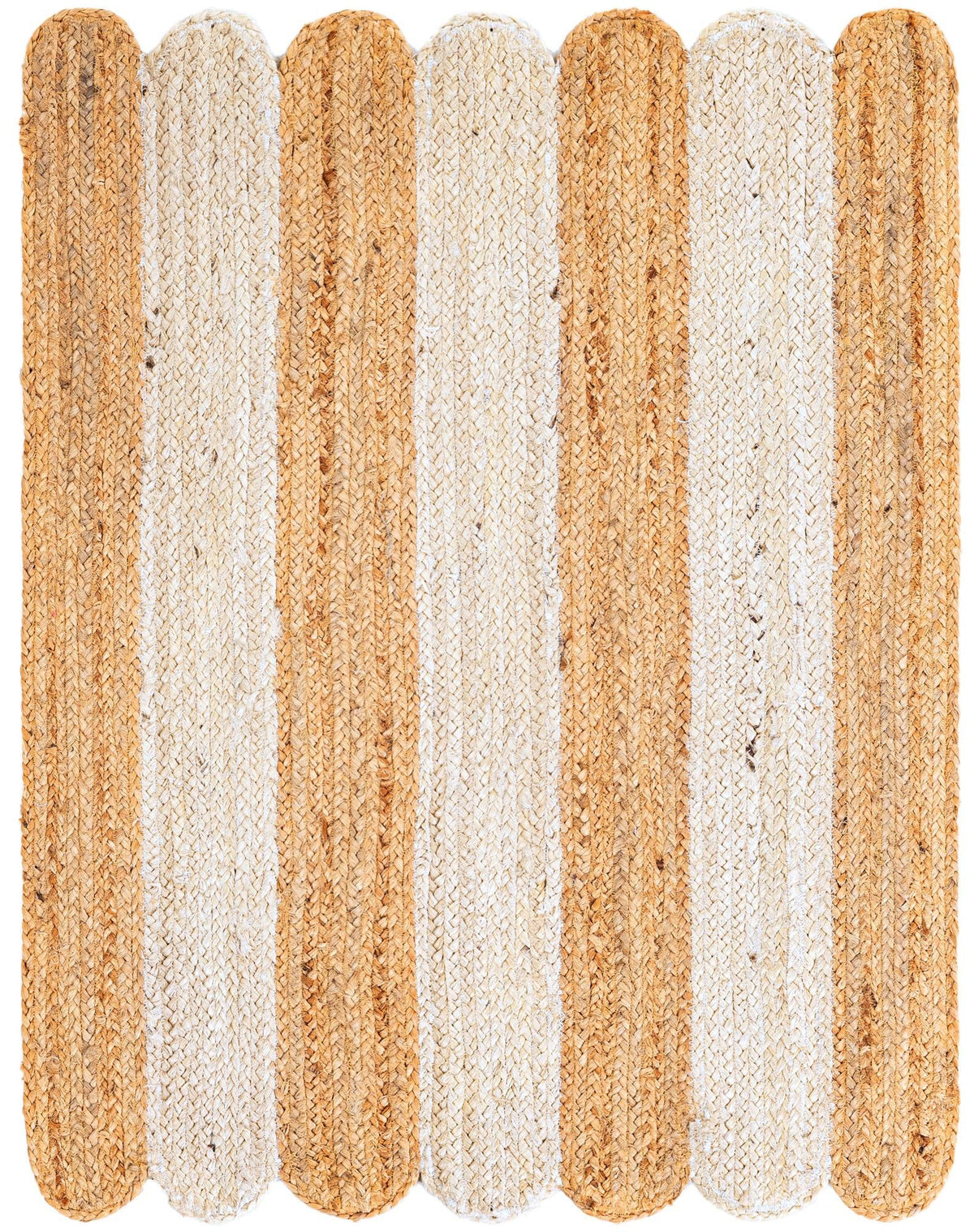 Serenity Braided Jute Collection Area Rug - Luna Rectangle Natural and Ivory Main
