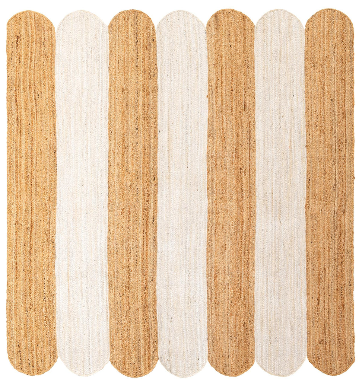 Serenity Braided Jute Collection Area Rug - Luna Square Ivory and Natural  lifestyle 32