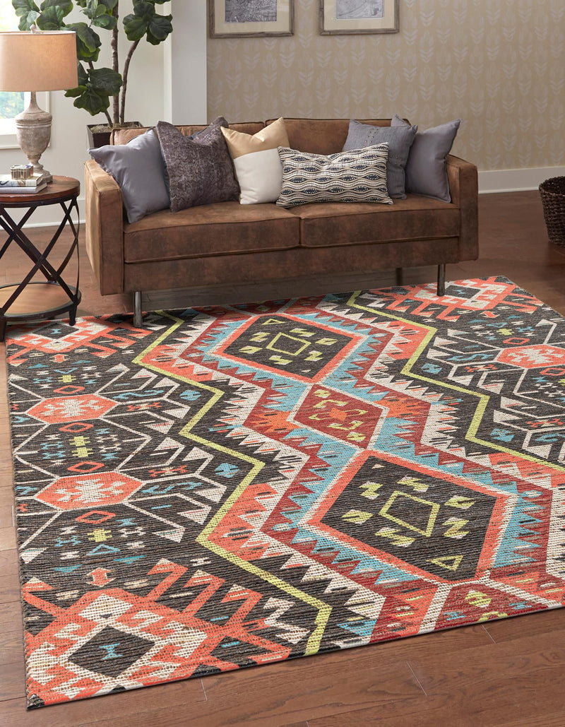 Savannah Threads Collection Area Rug - Yosemite Square Multi  lifestyle 18