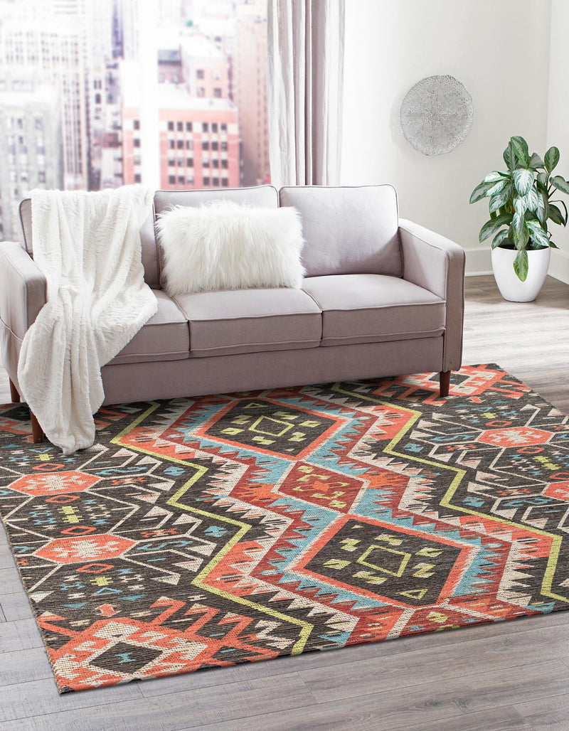 Savannah Threads Collection Area Rug - Yosemite Square Multi  lifestyle 22