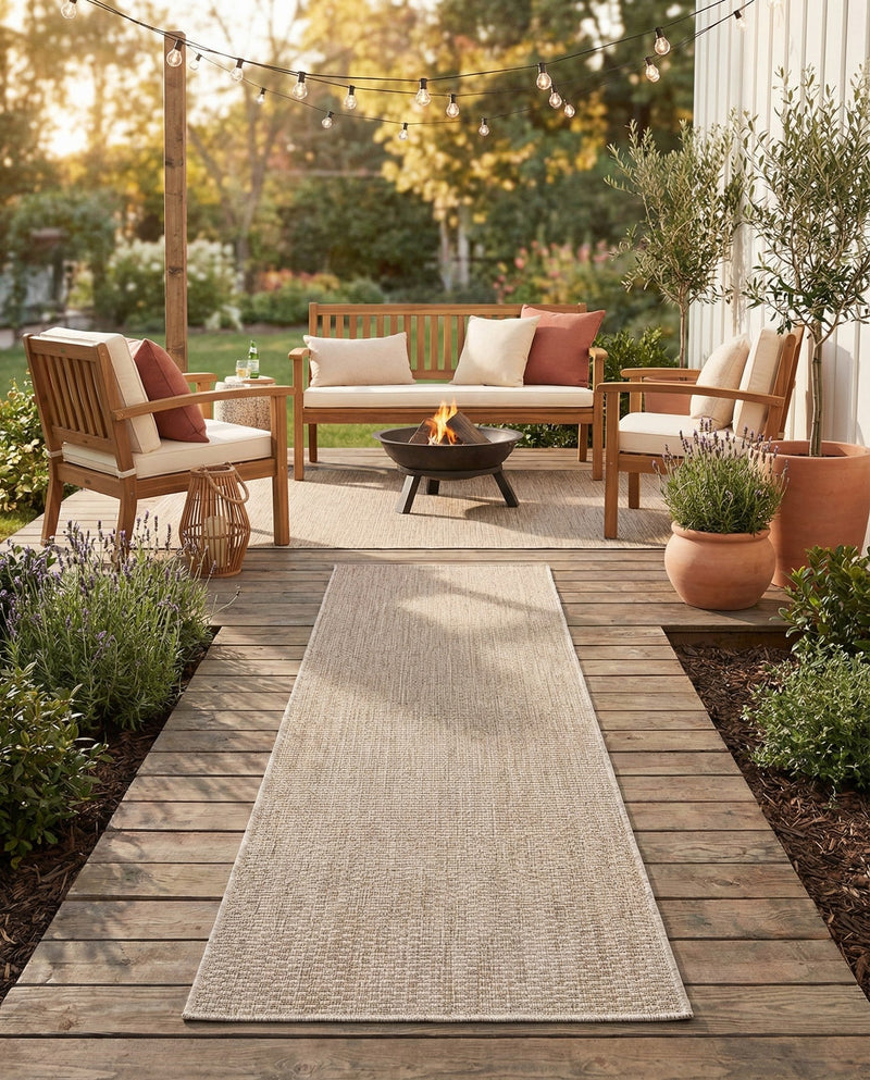 Seaside Serenity Collection Area Rug - Veranda (Beige) Runner Beige  lifestyle 54