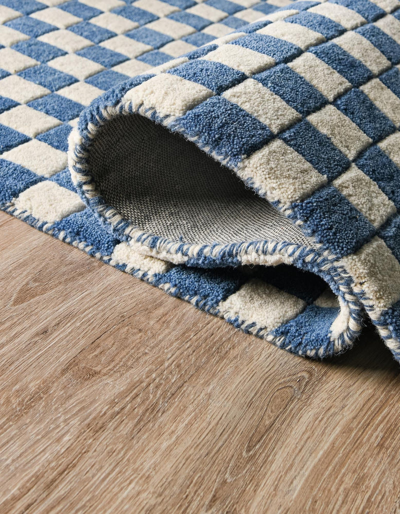 Shepherd's Glen Wool Collection Area Rug - Reykjavik Rectangle Blue and White  lifestyle 18