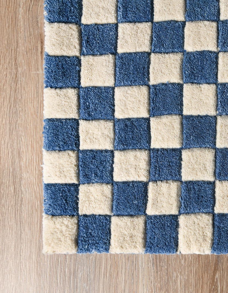 Shepherd's Glen Wool Collection Area Rug - Reykjavik Rectangle Blue and White  lifestyle 20