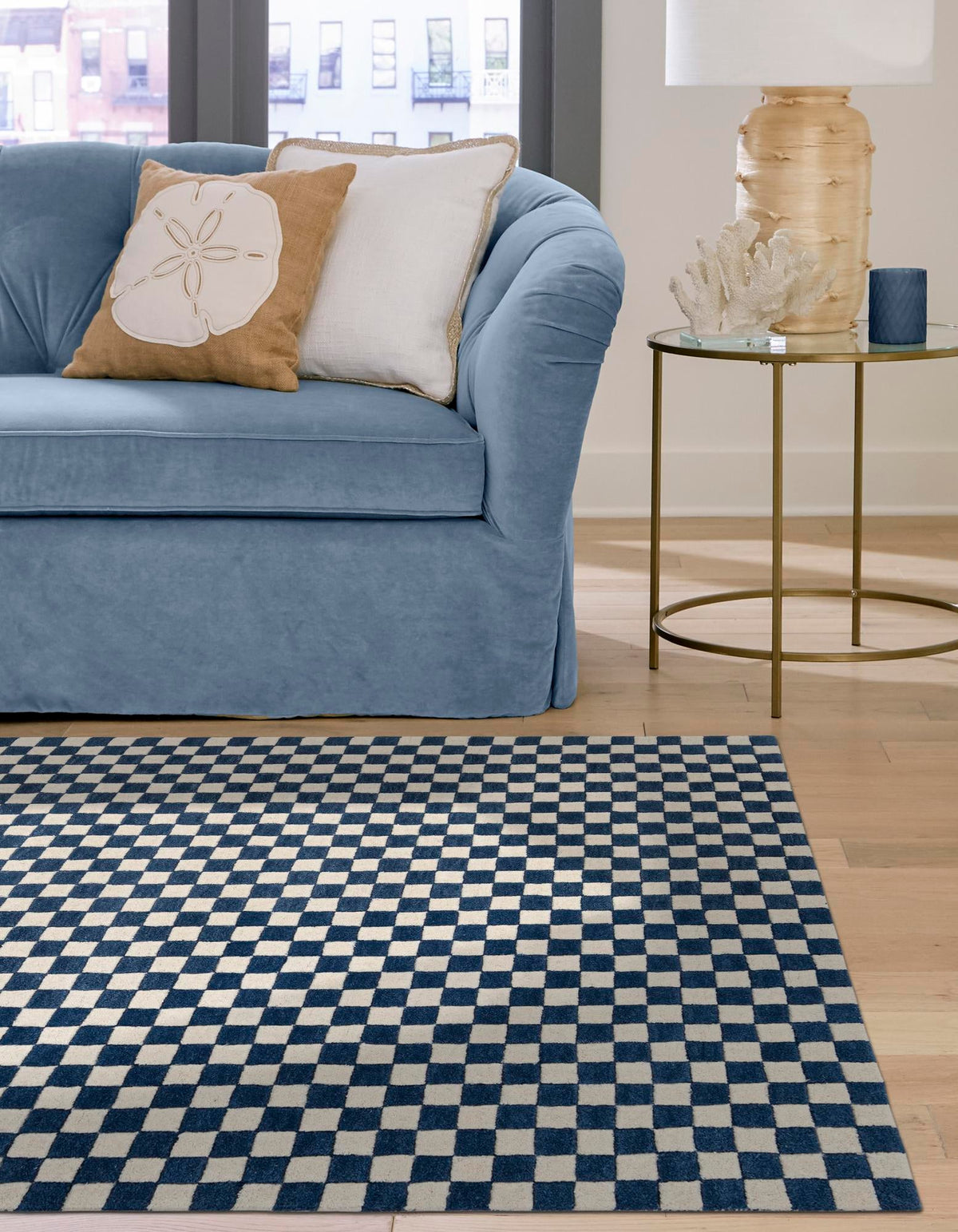 Shepherd's Glen Wool Collection Area Rug - Reykjavik Rectangle Blue and White  lifestyle 12