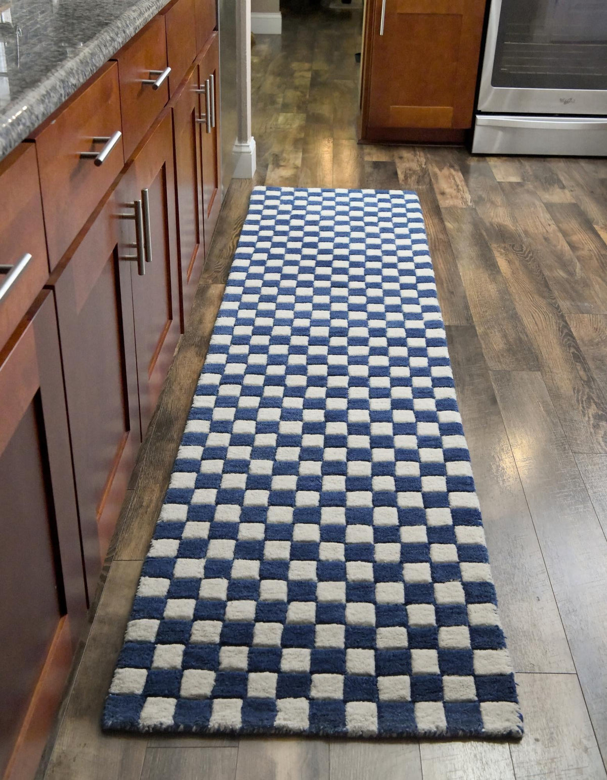 Shepherd's Glen Wool Collection Area Rug - Reykjavik Runner Blue and White  lifestyle 43