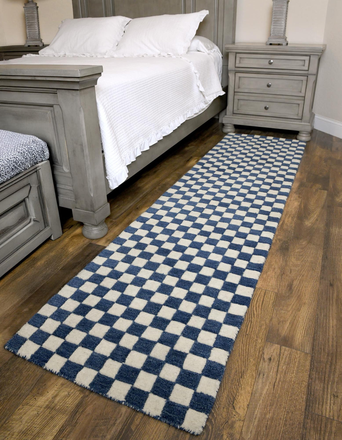 Shepherd's Glen Wool Collection Area Rug - Reykjavik Runner Blue and White  lifestyle 44