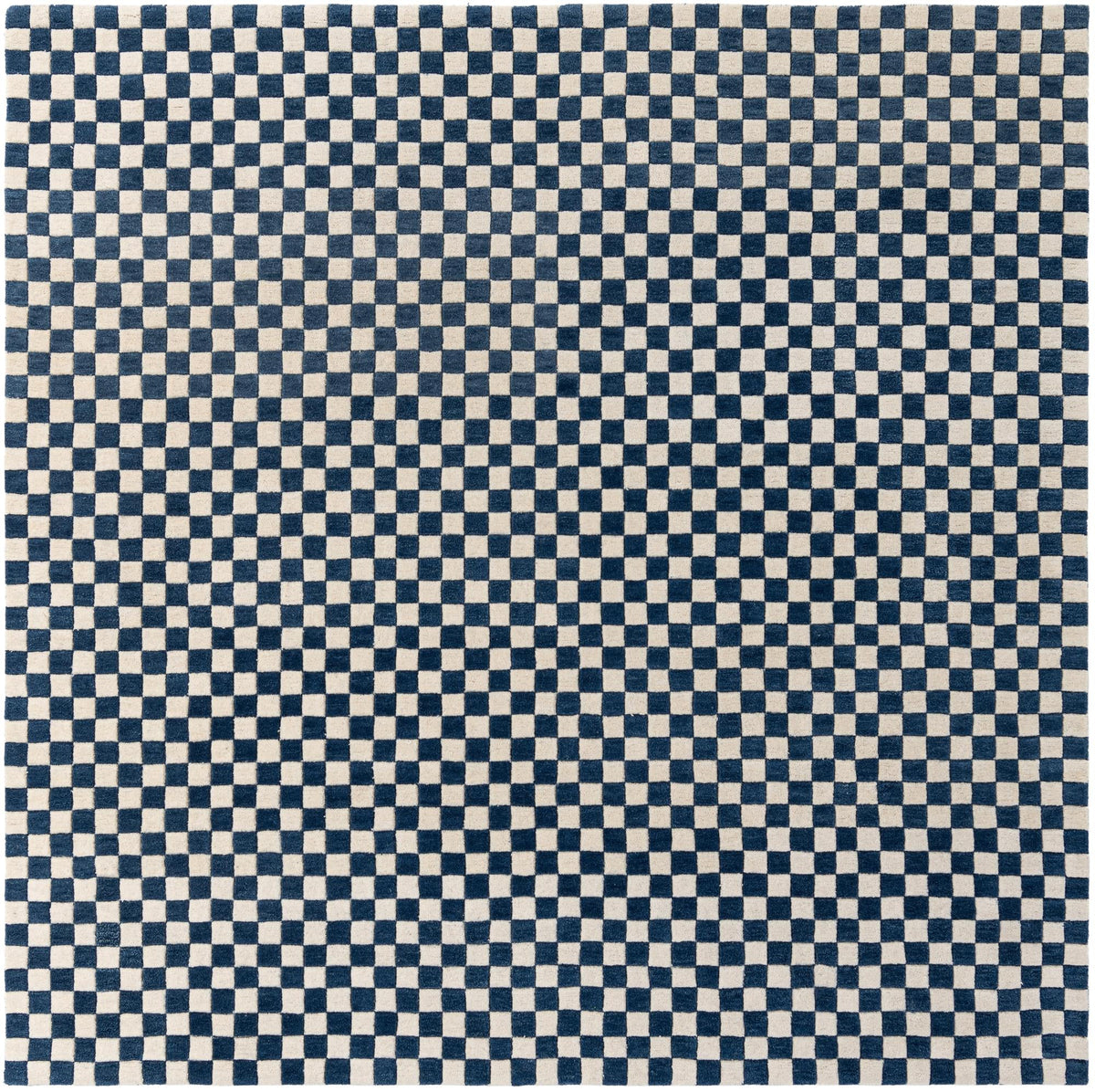 Shepherd's Glen Wool Collection Area Rug - Reykjavik Square Blue and White  lifestyle 64