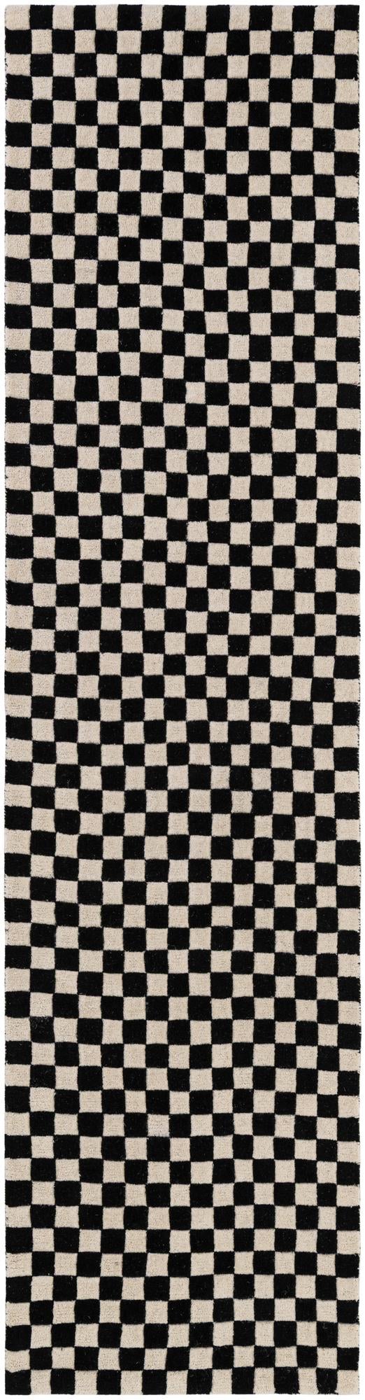 Shepherd's Glen Wool Collection Area Rug - Reykjavik Runner Black and White  lifestyle 62