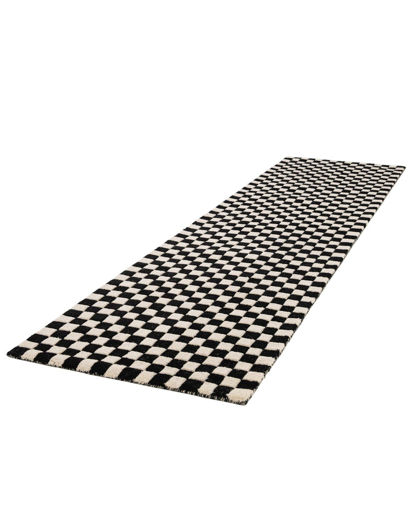 Shepherd's Glen Wool Collection Area Rug - Reykjavik Runner Black and White  lifestyle 51