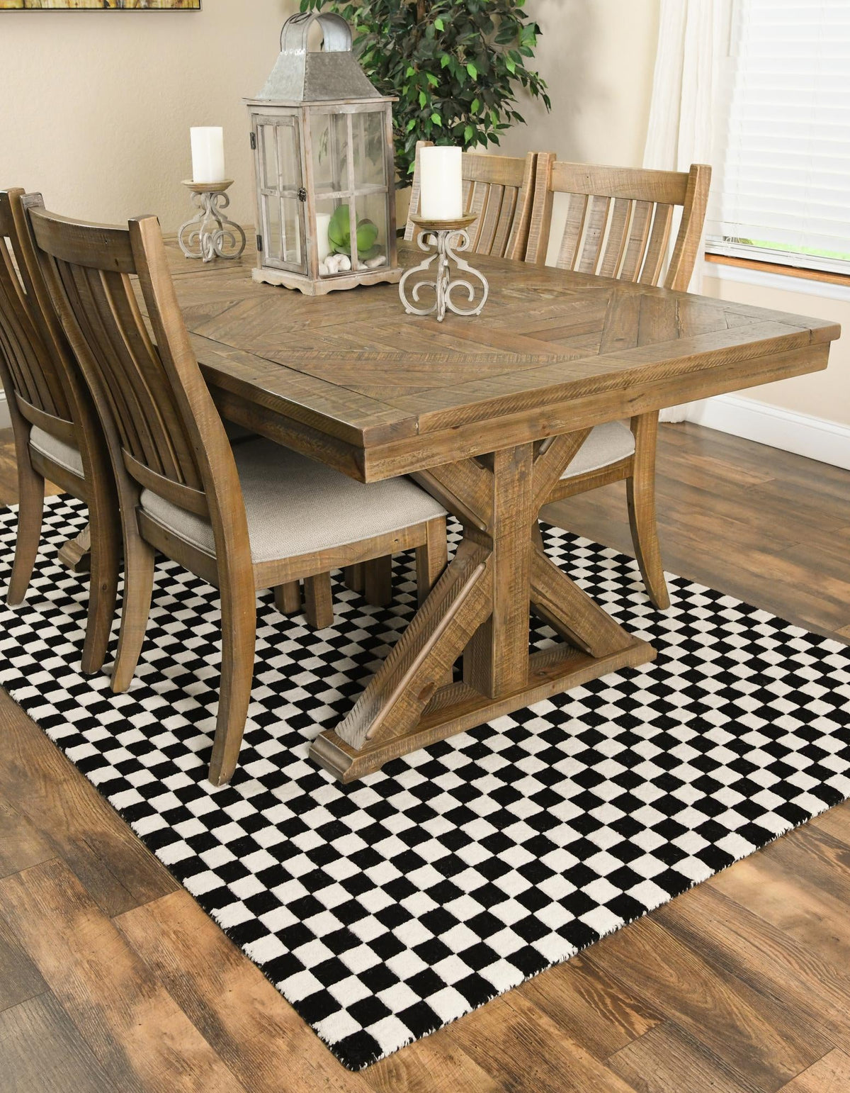 Shepherd's Glen Wool Collection Area Rug - Reykjavik Rectangle Black and White  lifestyle 15