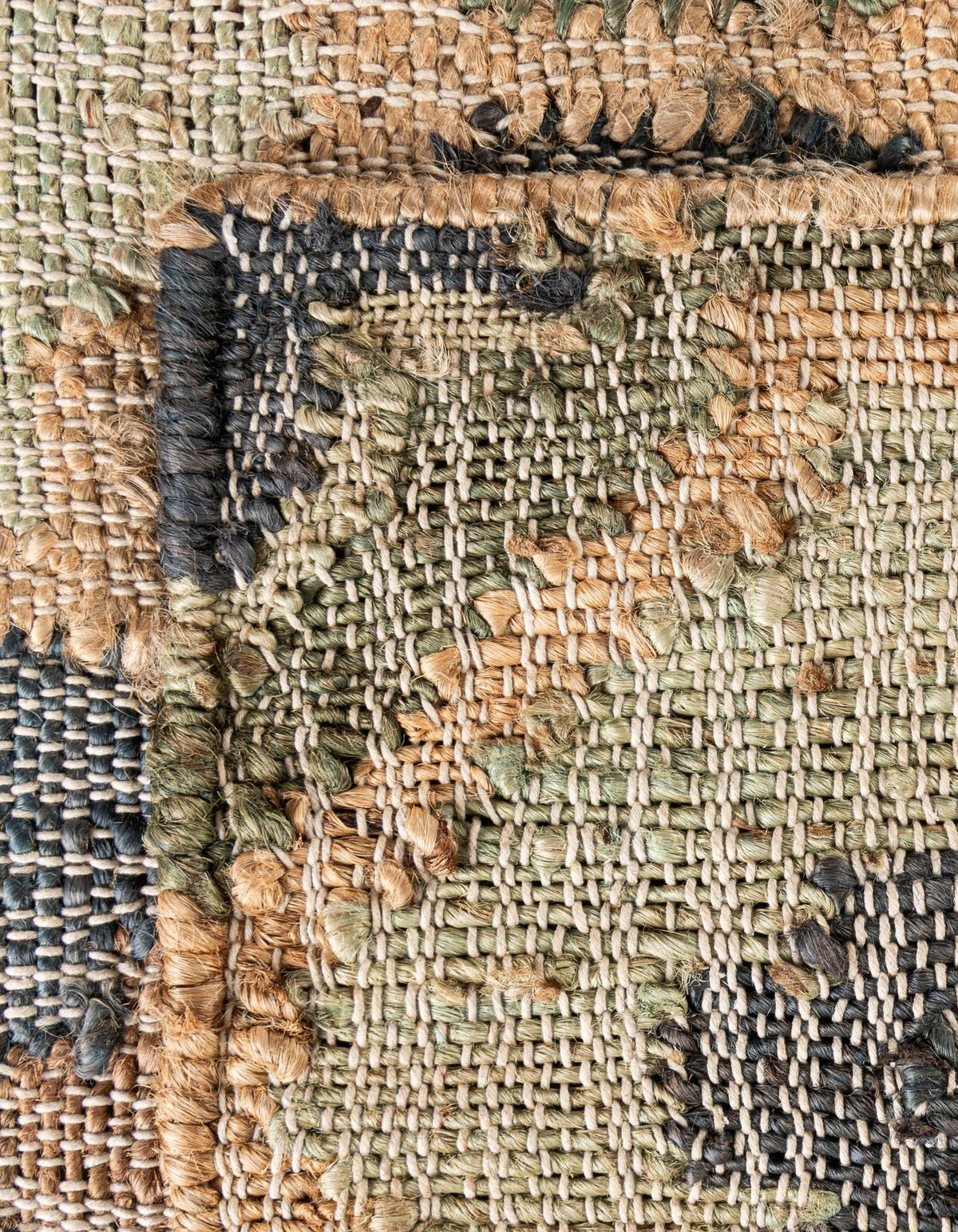 Benares Handwoven Jute Collection Area Rug - Ganges Runner Blue and Green  lifestyle 27