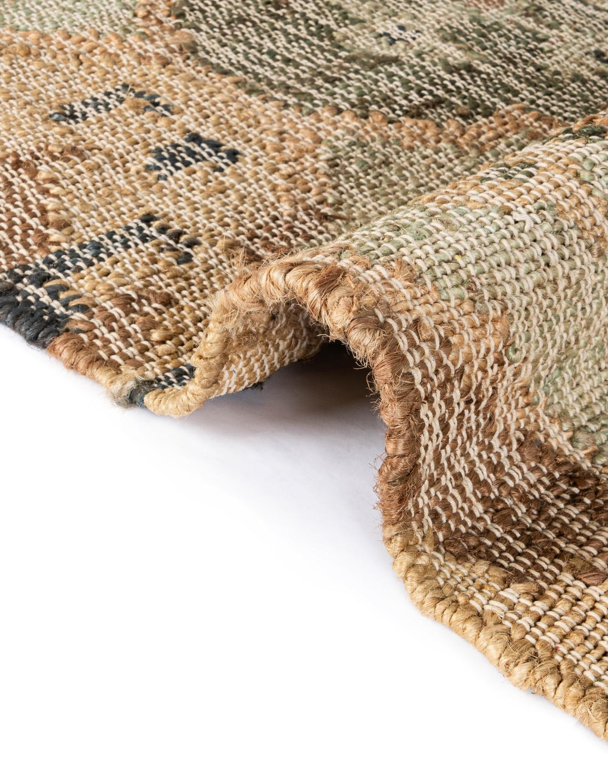 Benares Handwoven Jute Collection Area Rug - Ganges Runner Blue and Green  lifestyle 28