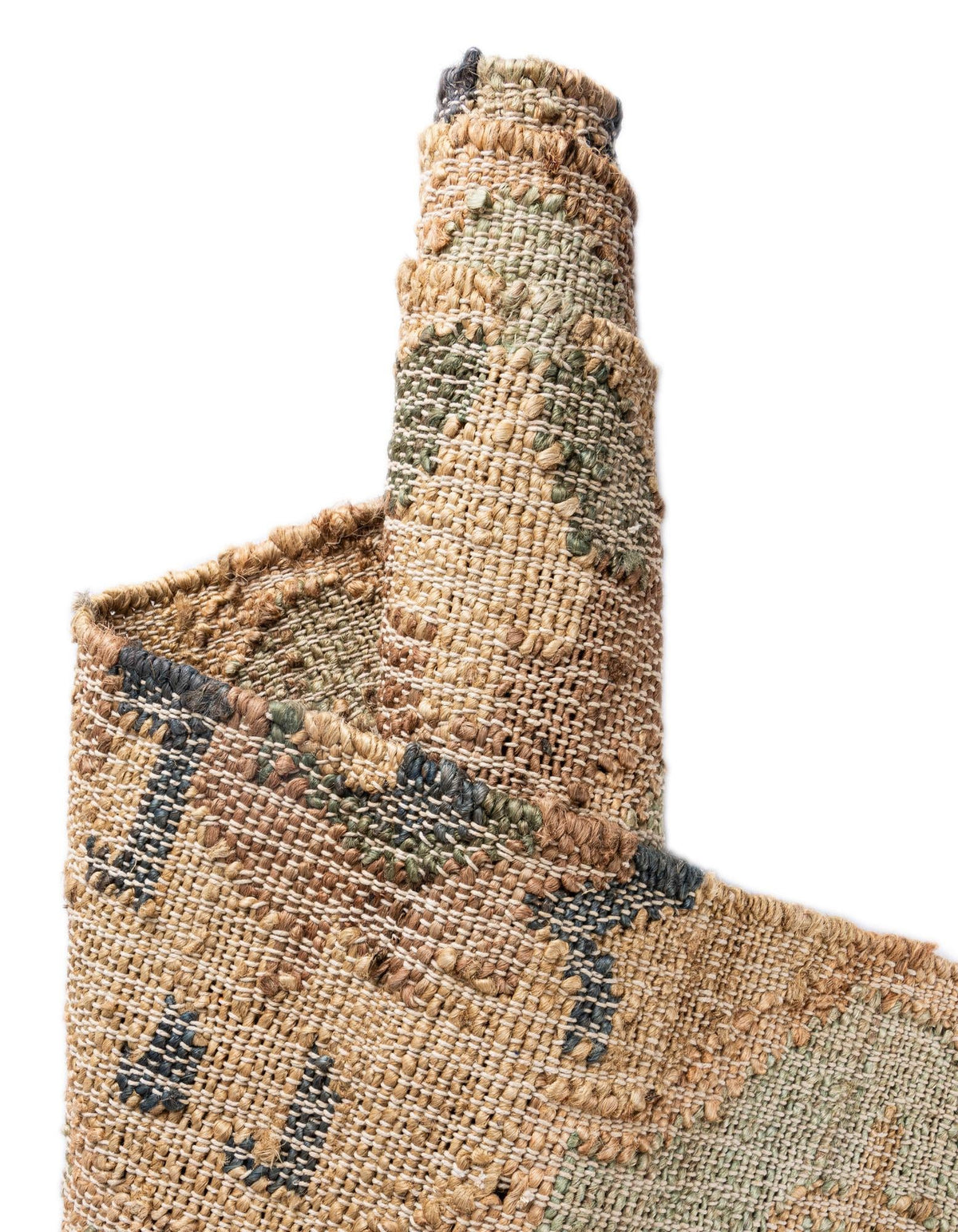 Benares Handwoven Jute Collection Area Rug - Ganges Runner Blue and Green  lifestyle 29