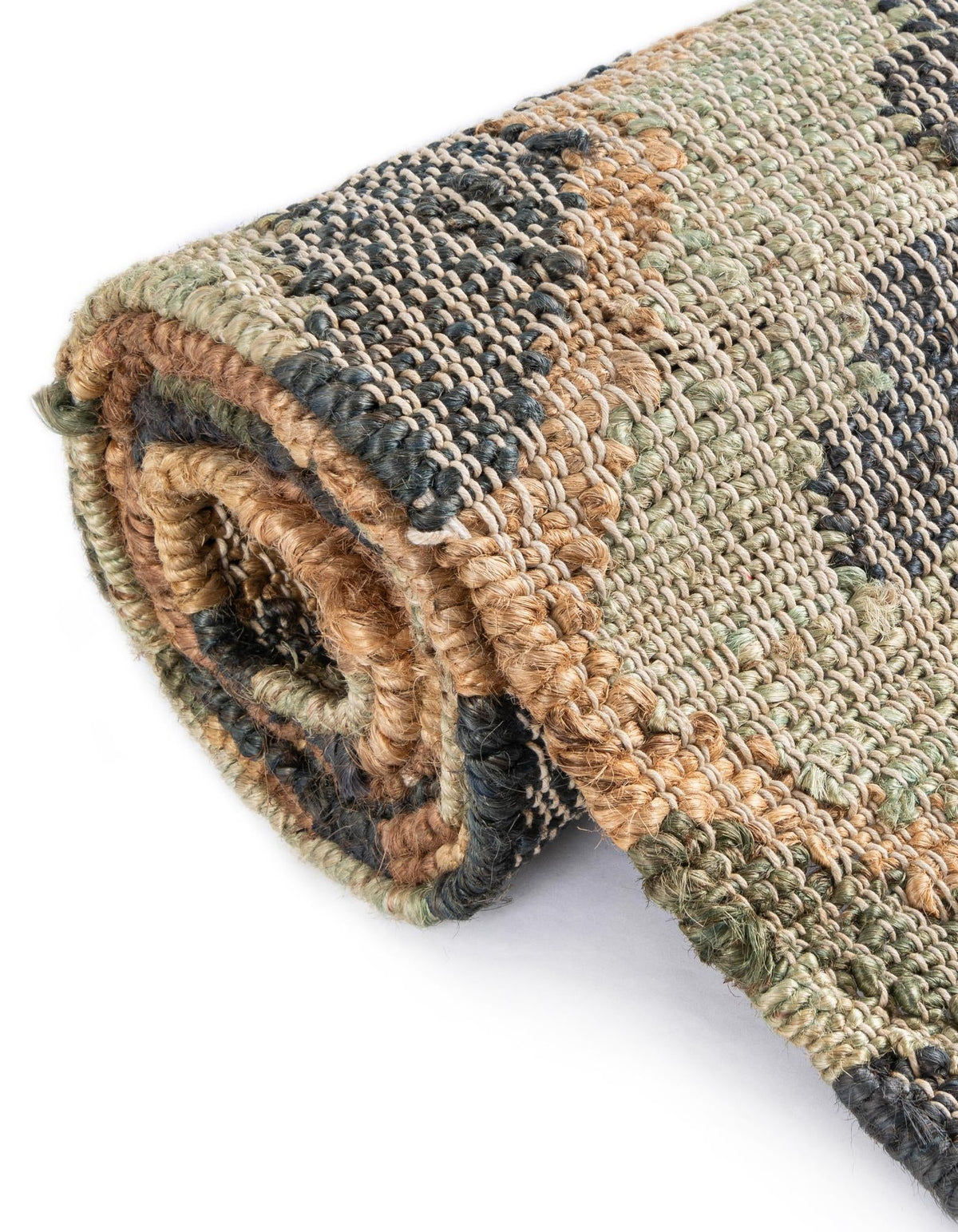 Benares Handwoven Jute Collection Area Rug - Ganges Runner Blue and Green  lifestyle 30