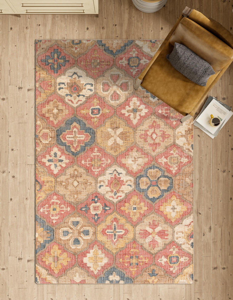 Benares Handwoven Jute Collection Area Rug - Ganges Rectangle Multi  lifestyle 6